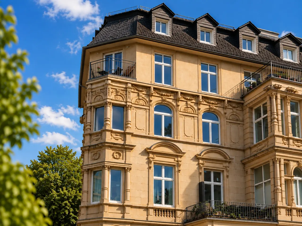 Historischer Altbau der Privatpraxis in Frankfurt